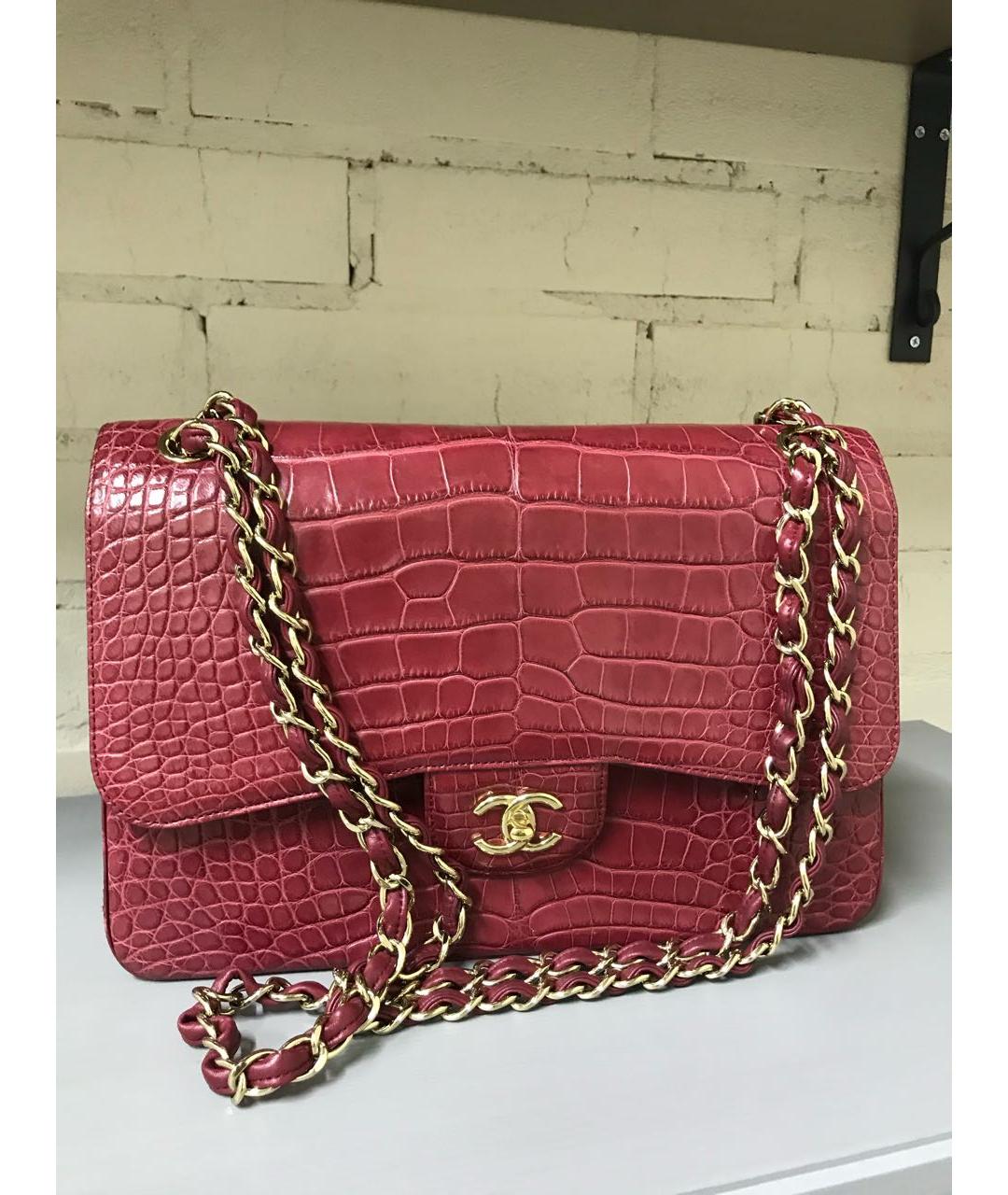 CHANEL Бордовая сумка через плечо из экзотической кожи, фото 3