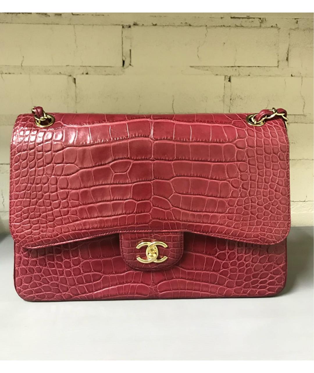 CHANEL Бордовая сумка через плечо из экзотической кожи, фото 5