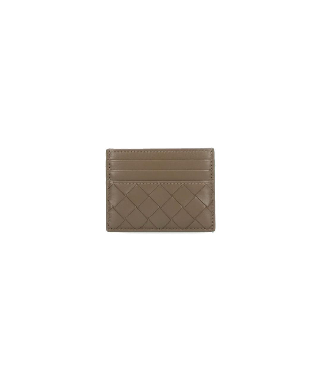 BOTTEGA VENETA Коричневый кожаный кардхолдер, фото 1