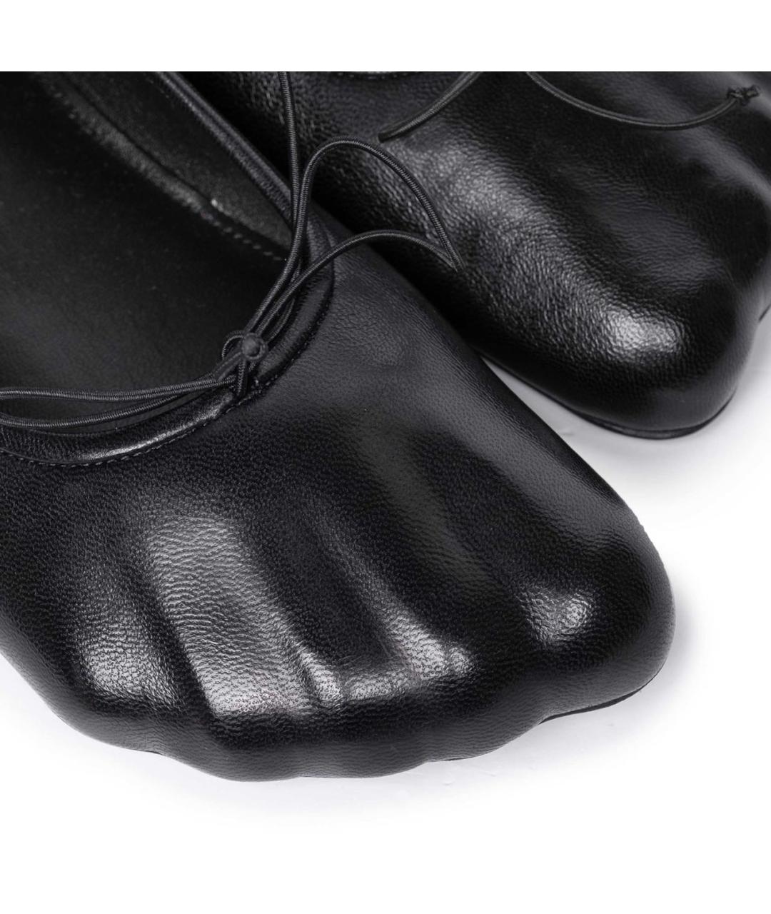 BALENCIAGA Черные кожаные балетки, фото 4