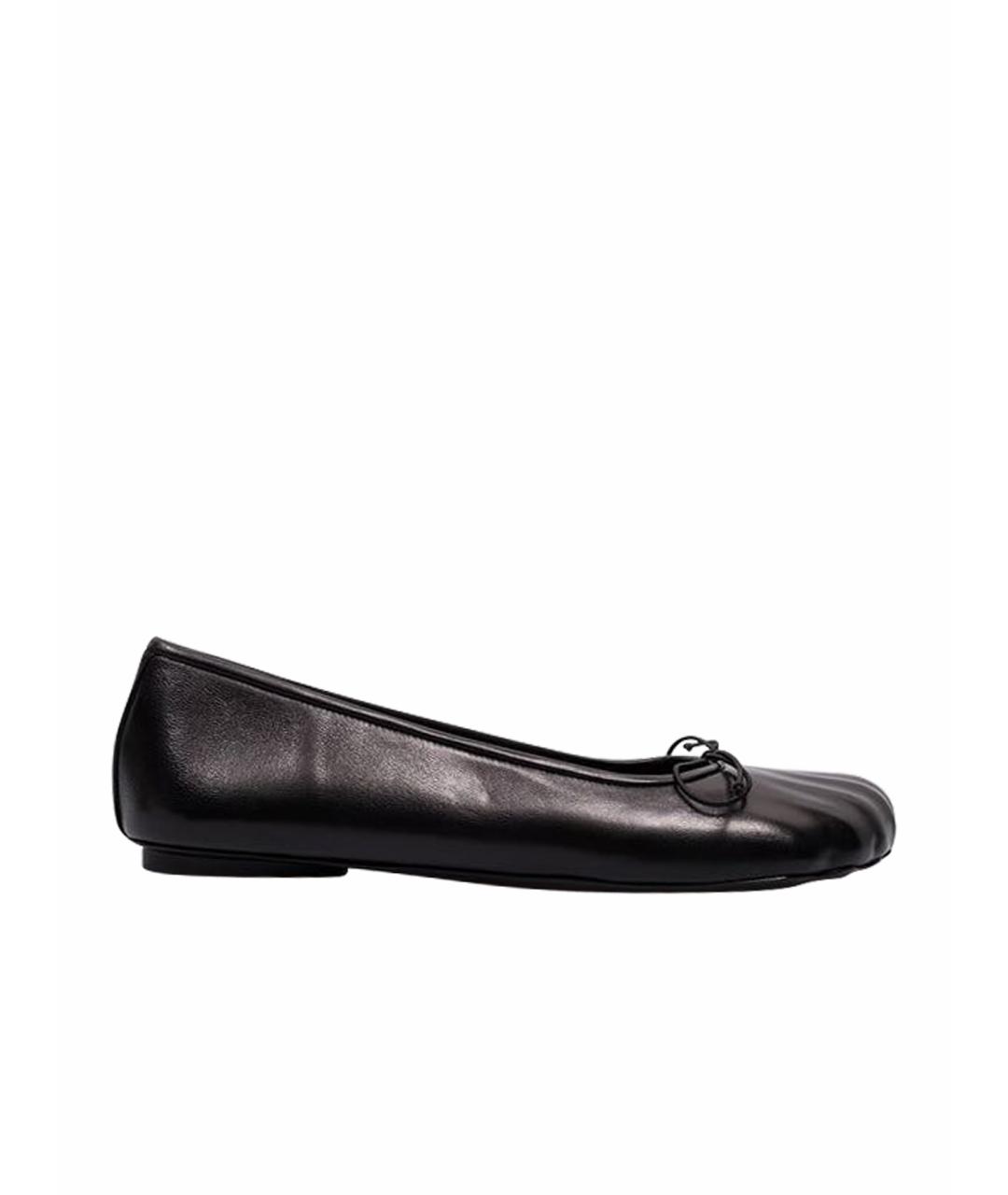 BALENCIAGA Черные кожаные балетки, фото 1