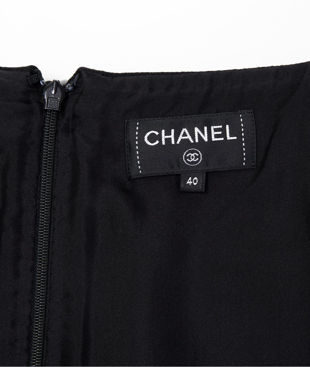 CHANEL Черная шелковая юбка миди, фото 5