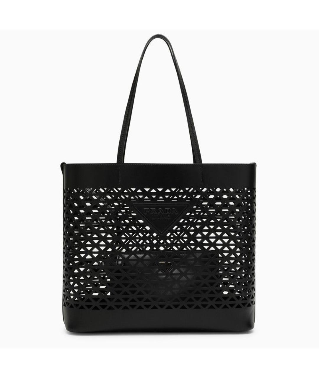 PRADA Черная кожаная сумка тоут, фото 3