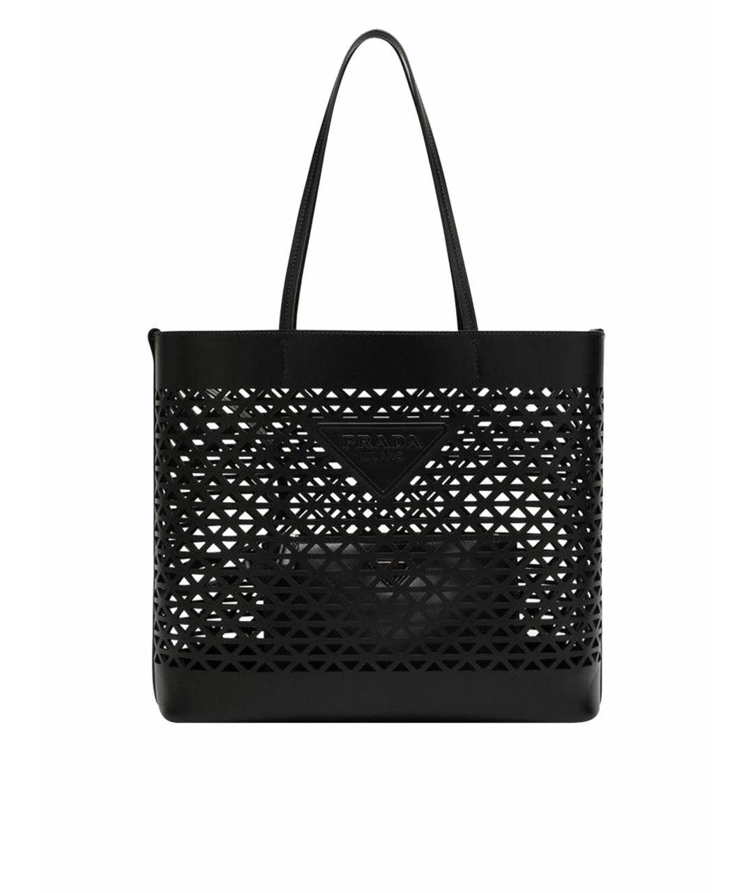 PRADA Черная кожаная сумка тоут, фото 1