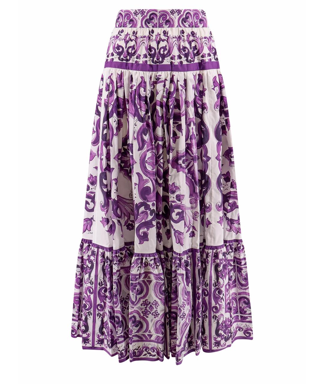 DOLCE&GABBANA Фиолетовая хлопковая юбка макси, фото 1