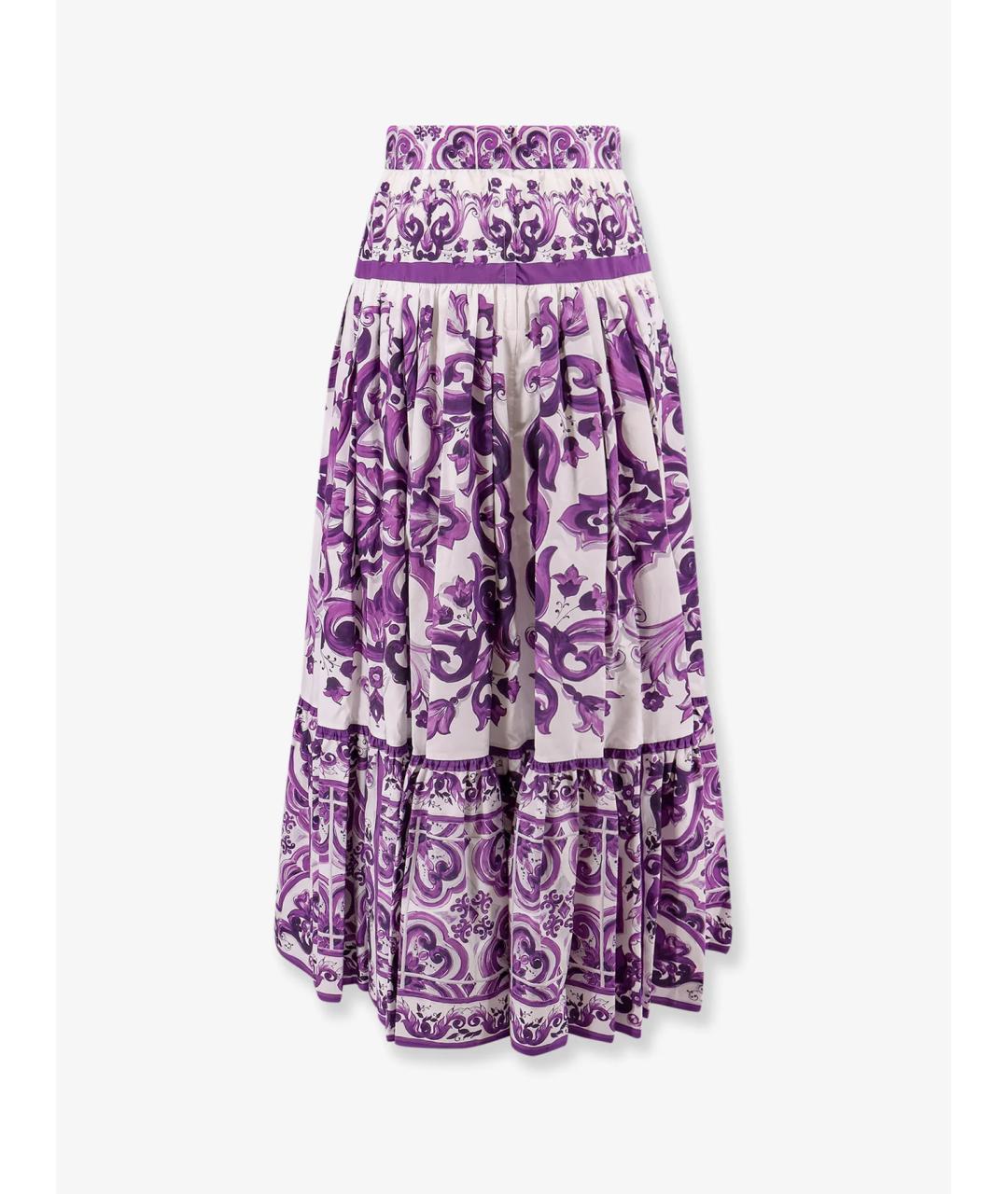 DOLCE&GABBANA Фиолетовая хлопковая юбка макси, фото 2