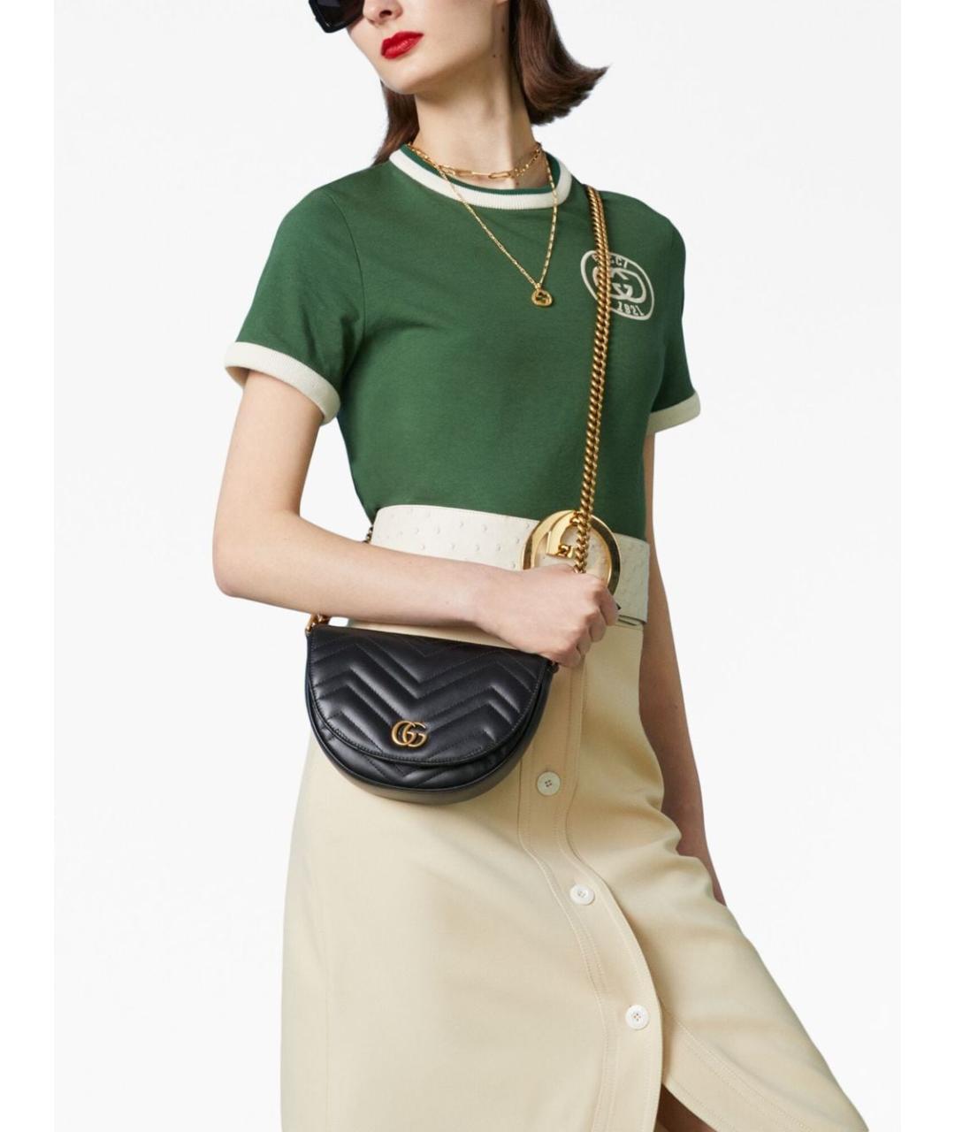 GUCCI Черная кожаная сумка через плечо, фото 2