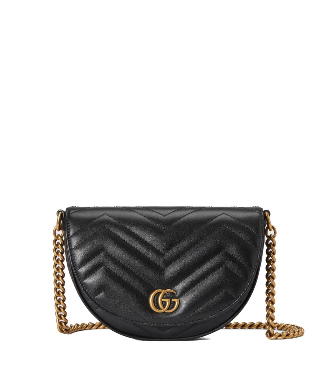 GUCCI Черная кожаная сумка через плечо, фото 1