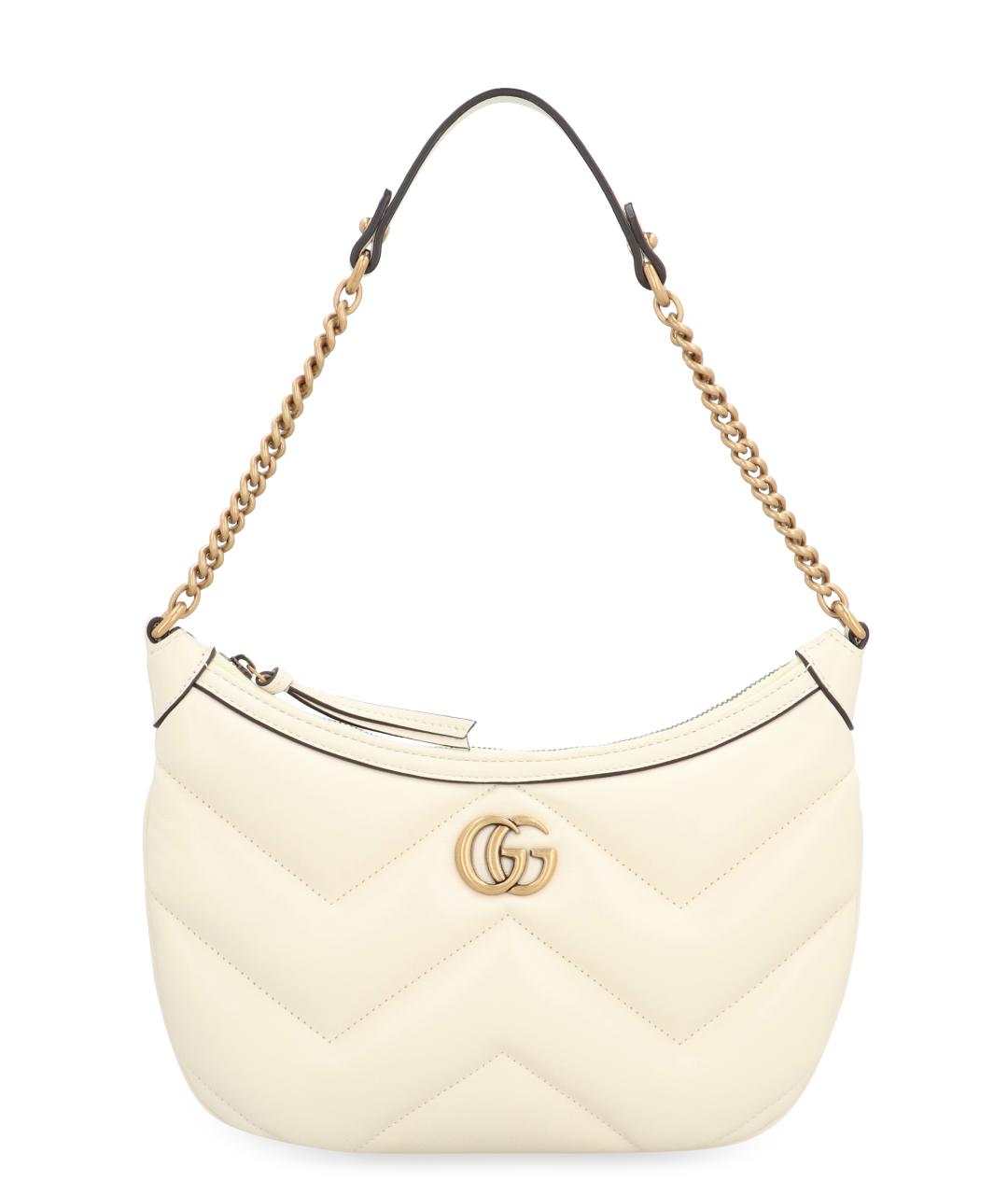 GUCCI Бежевая кожаная сумка через плечо, фото 1