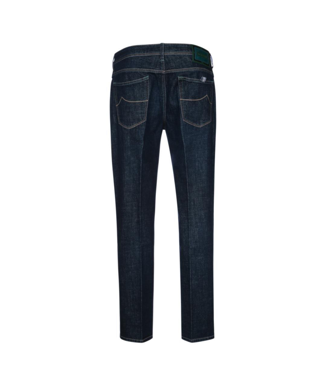 JACOB COHEN Темно-синие хлопковые прямые джинсы, фото 2