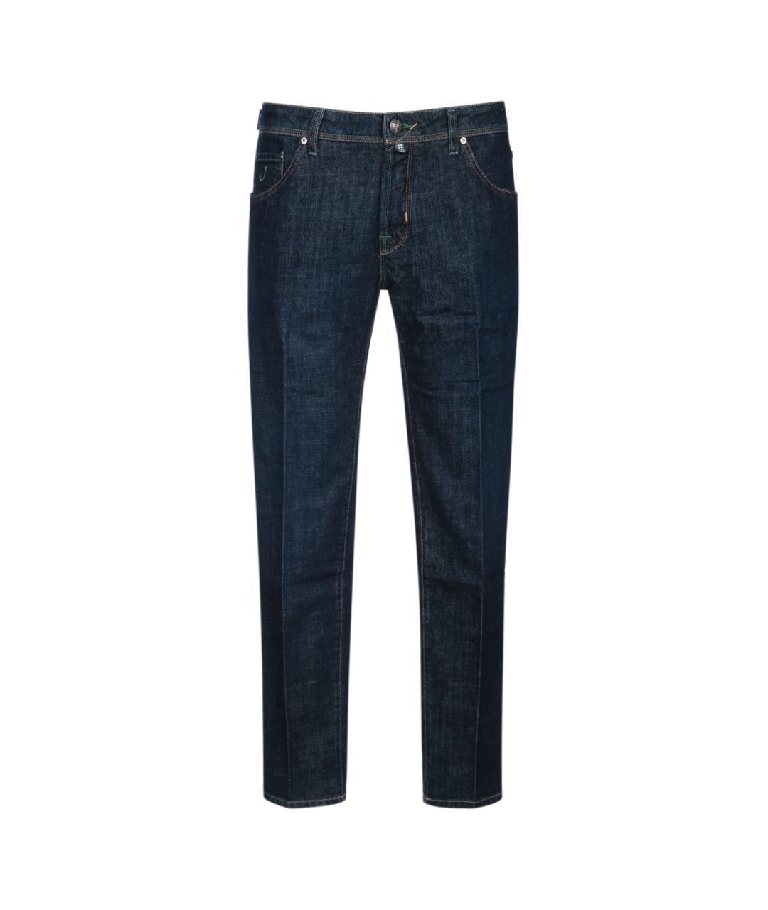 JACOB COHEN Темно-синие хлопковые прямые джинсы, фото 1