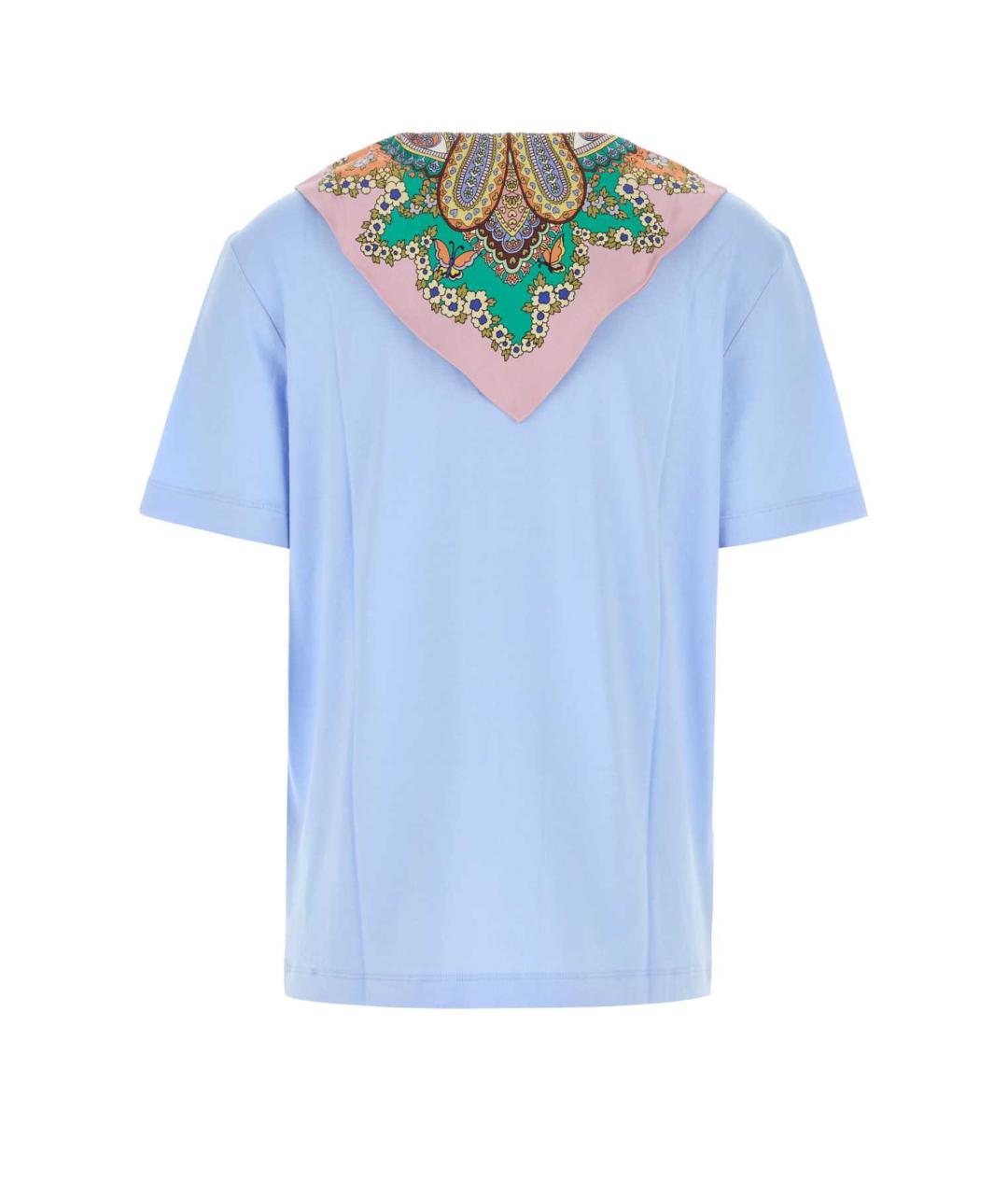 ETRO Голубая хлопковая футболка, фото 2