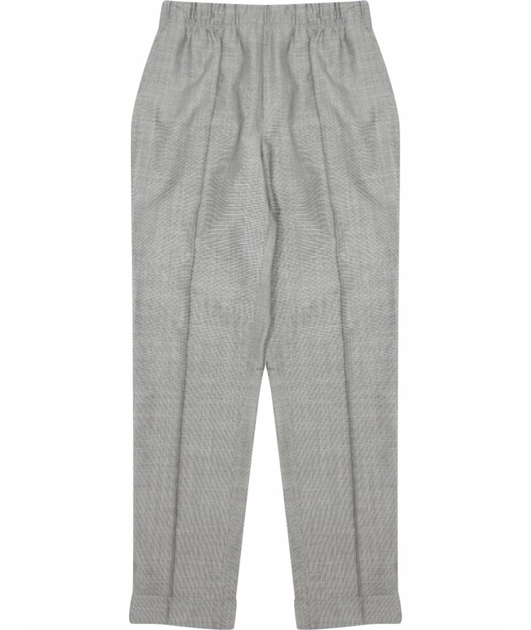 HELMUT LANG Серые шерстяные прямые брюки, фото 1