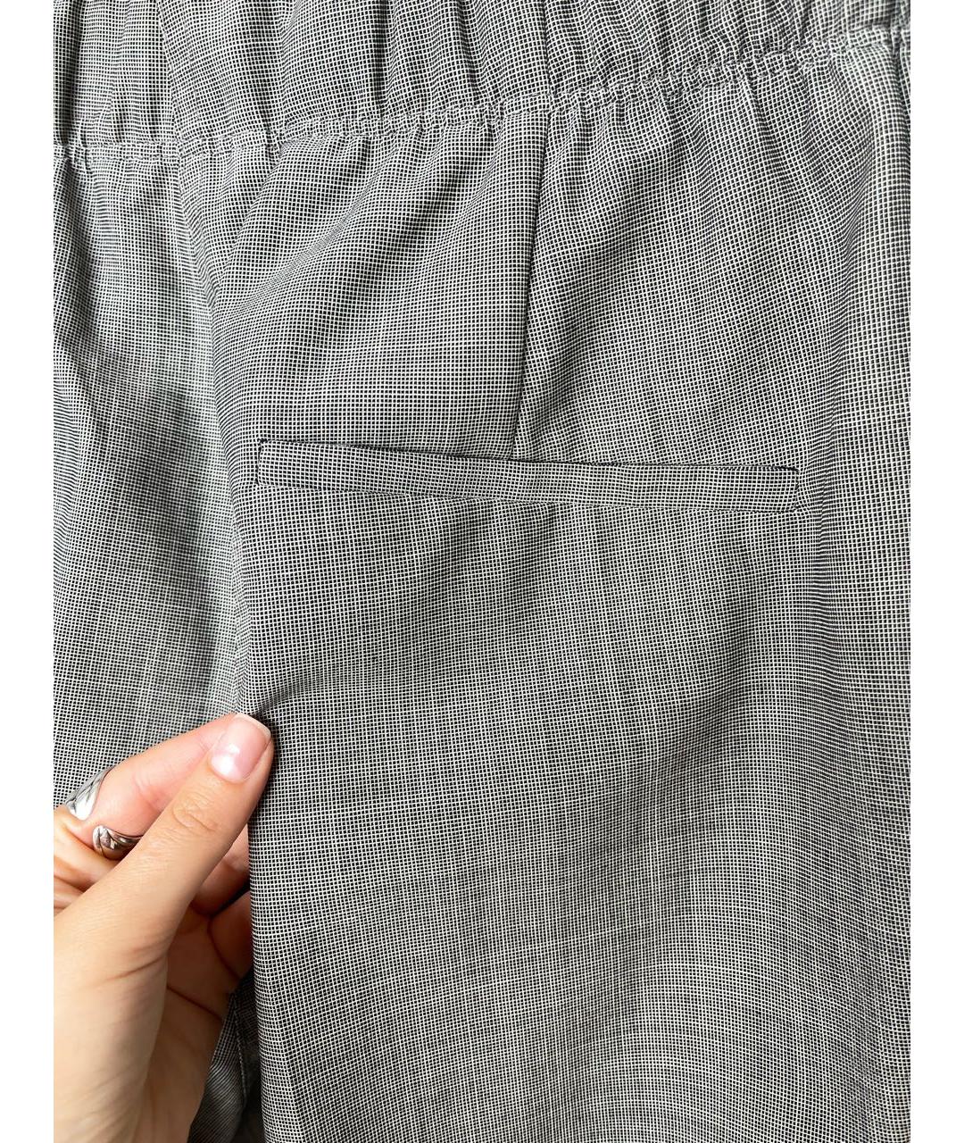 HELMUT LANG Серые шерстяные прямые брюки, фото 4