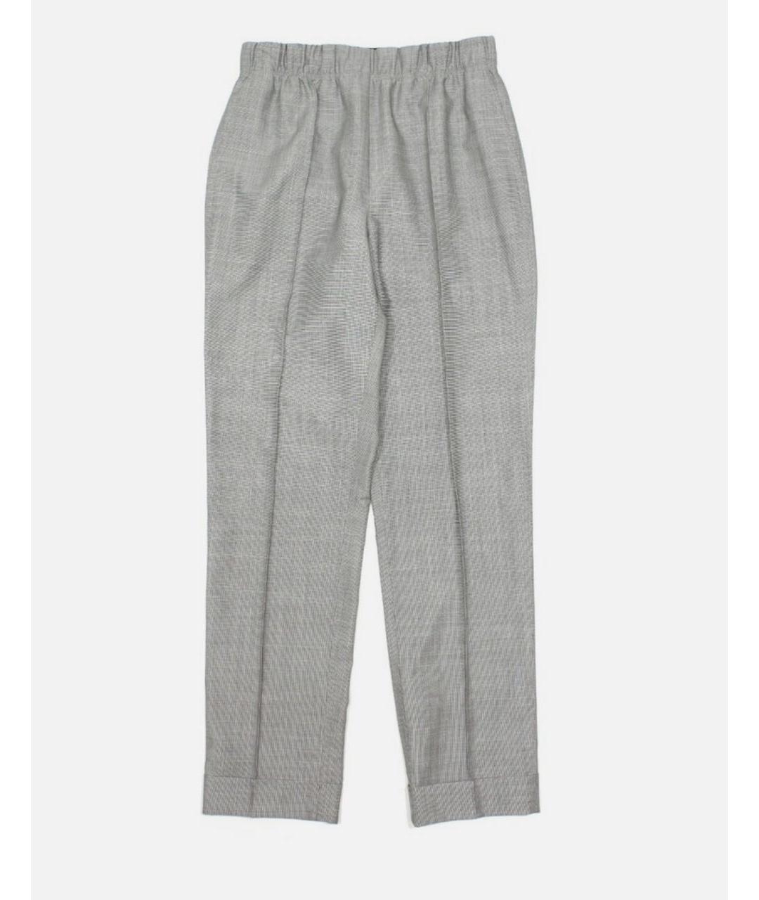 HELMUT LANG Серые шерстяные прямые брюки, фото 9
