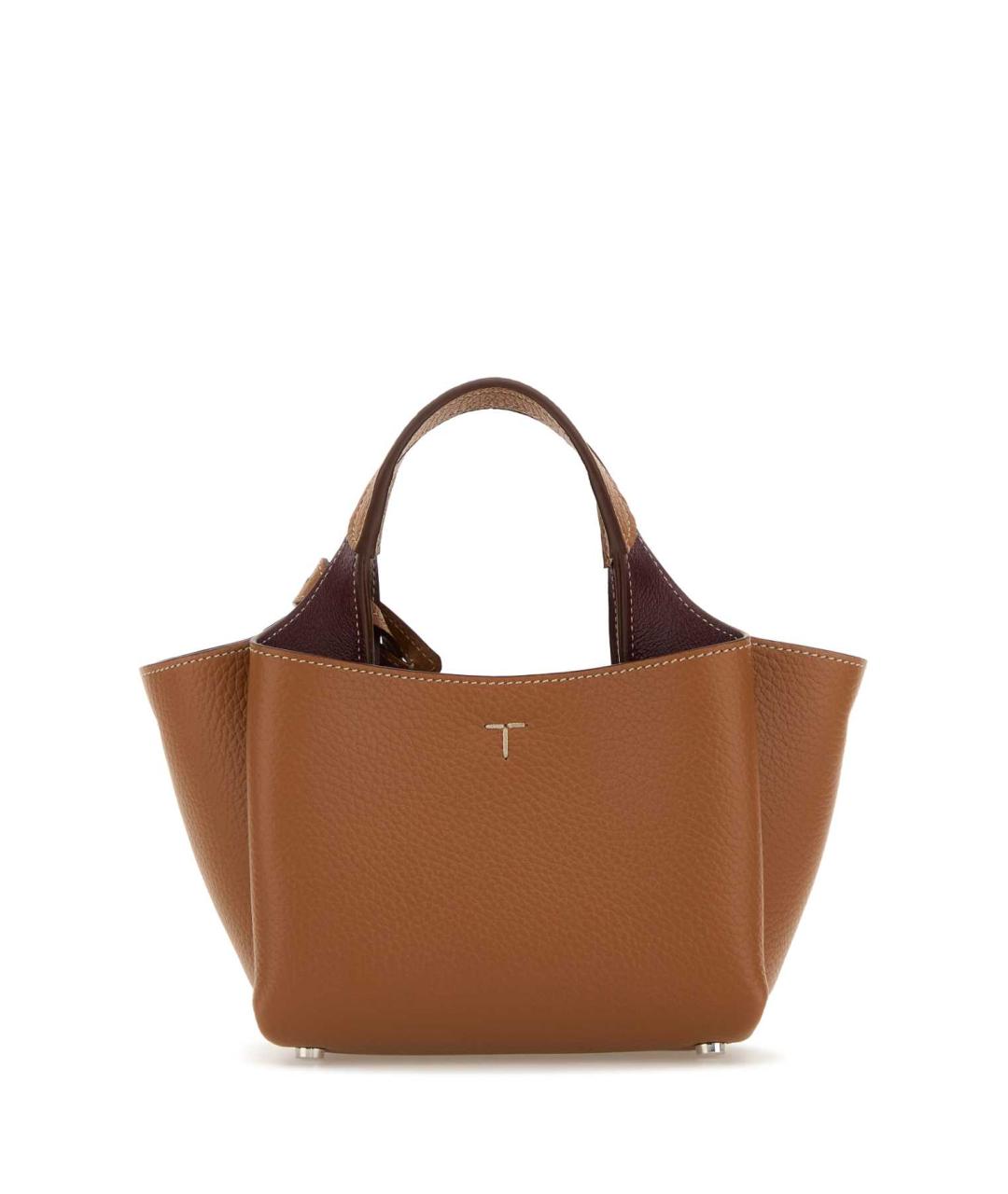 TOD'S Коричневая кожаная сумка с короткими ручками, фото 3