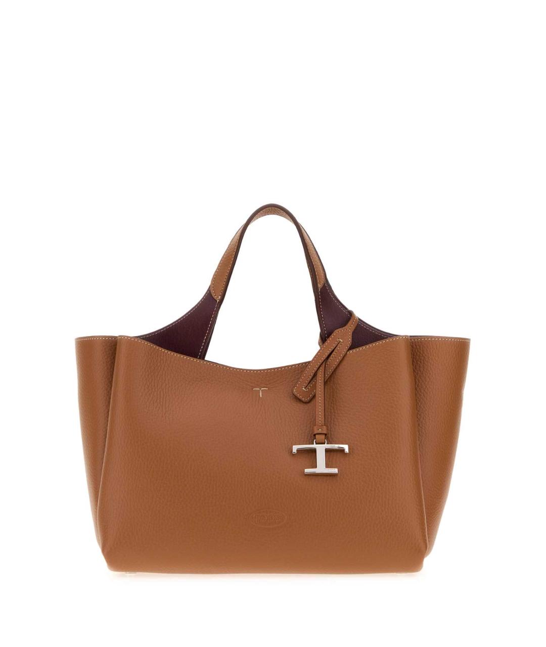 TOD'S Коричневая кожаная сумка с короткими ручками, фото 1