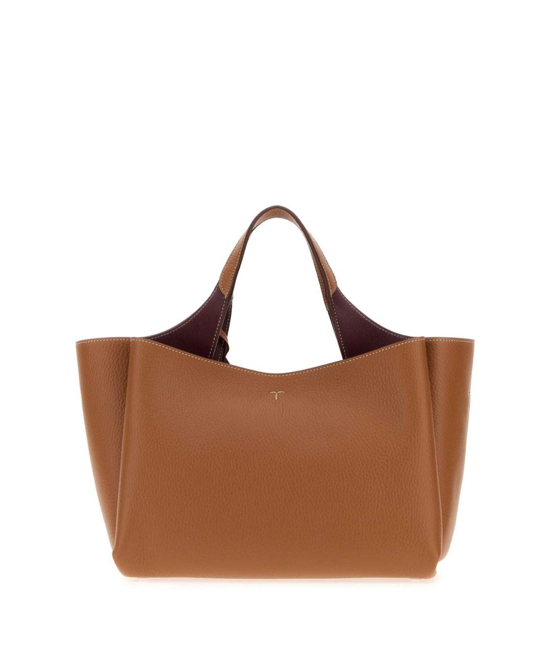 TOD'S Коричневая кожаная сумка с короткими ручками, фото 3