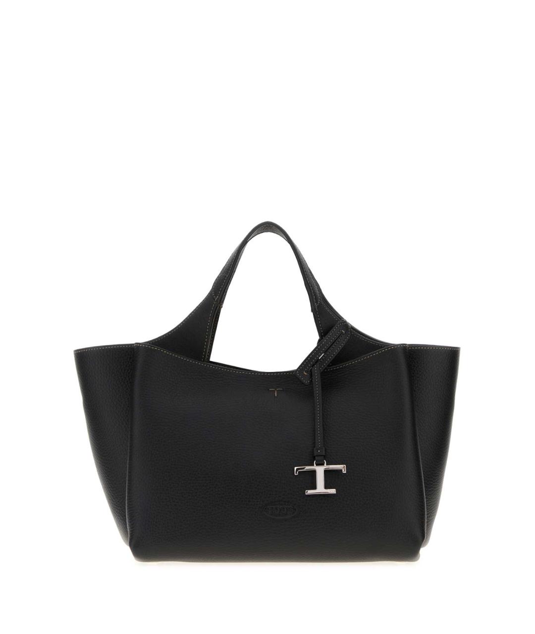 TOD'S Черная кожаная сумка с короткими ручками, фото 1