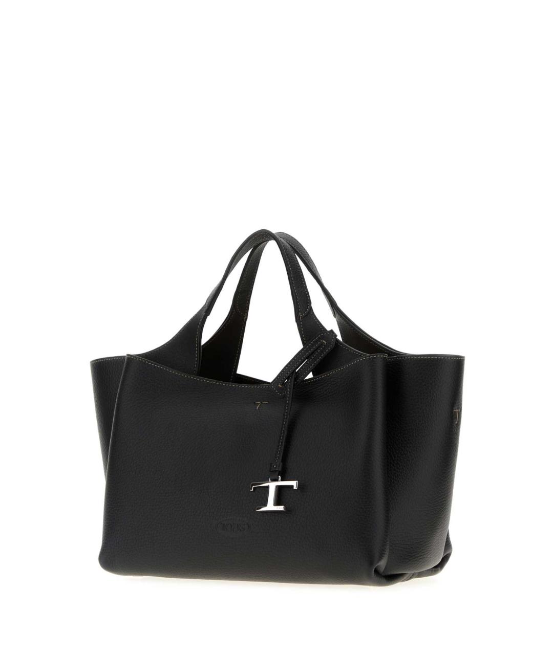 TOD'S Черная кожаная сумка с короткими ручками, фото 2