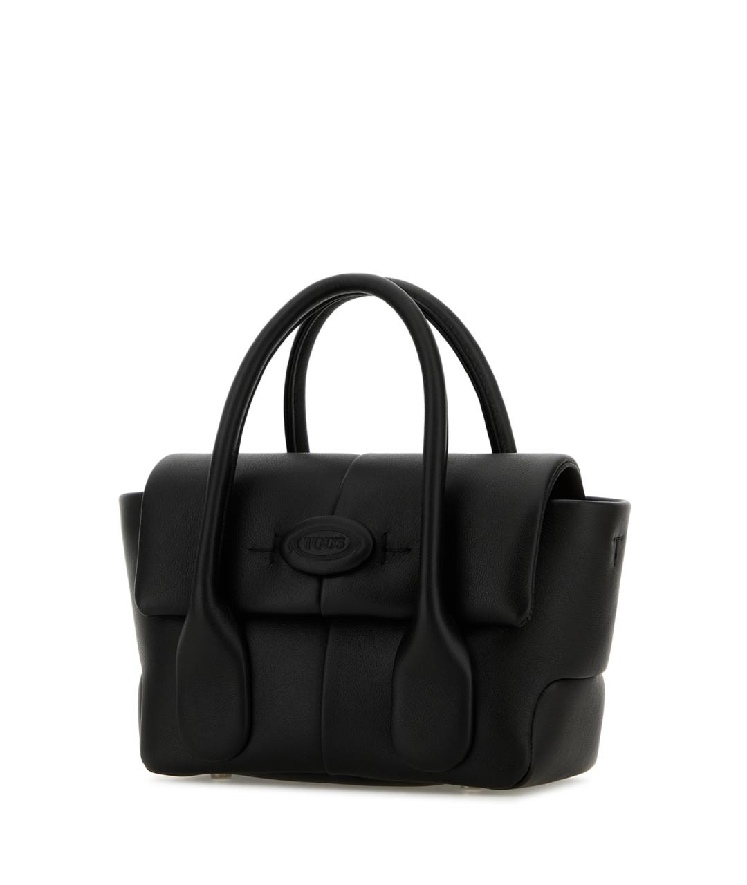 TOD'S Черная кожаная сумка с короткими ручками, фото 2