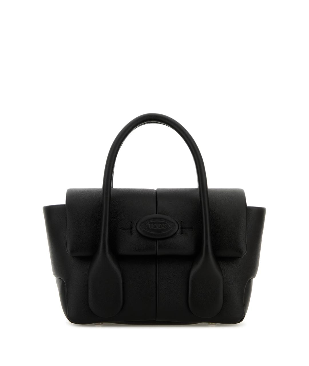 TOD'S Черная кожаная сумка с короткими ручками, фото 1