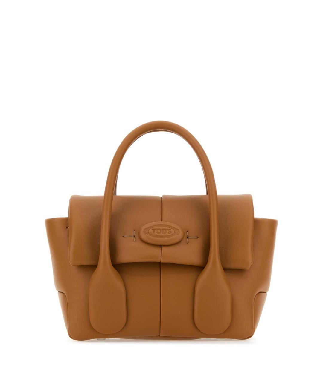 TOD'S Коричневая кожаная сумка с короткими ручками, фото 1