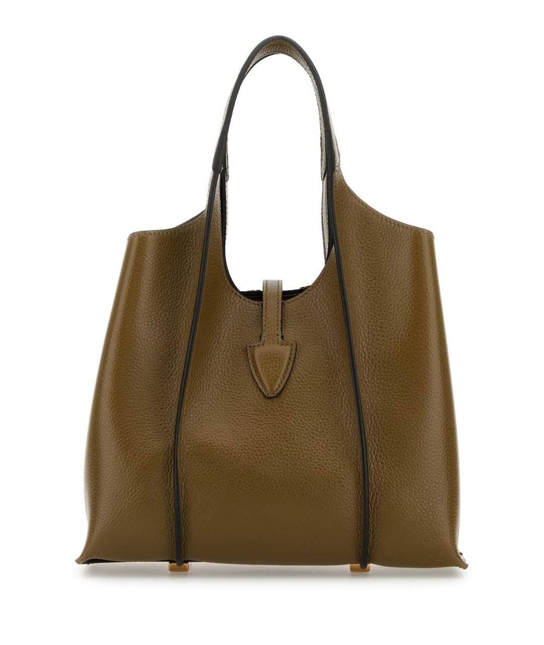 TOD'S Зеленая кожаная сумка тоут, фото 3