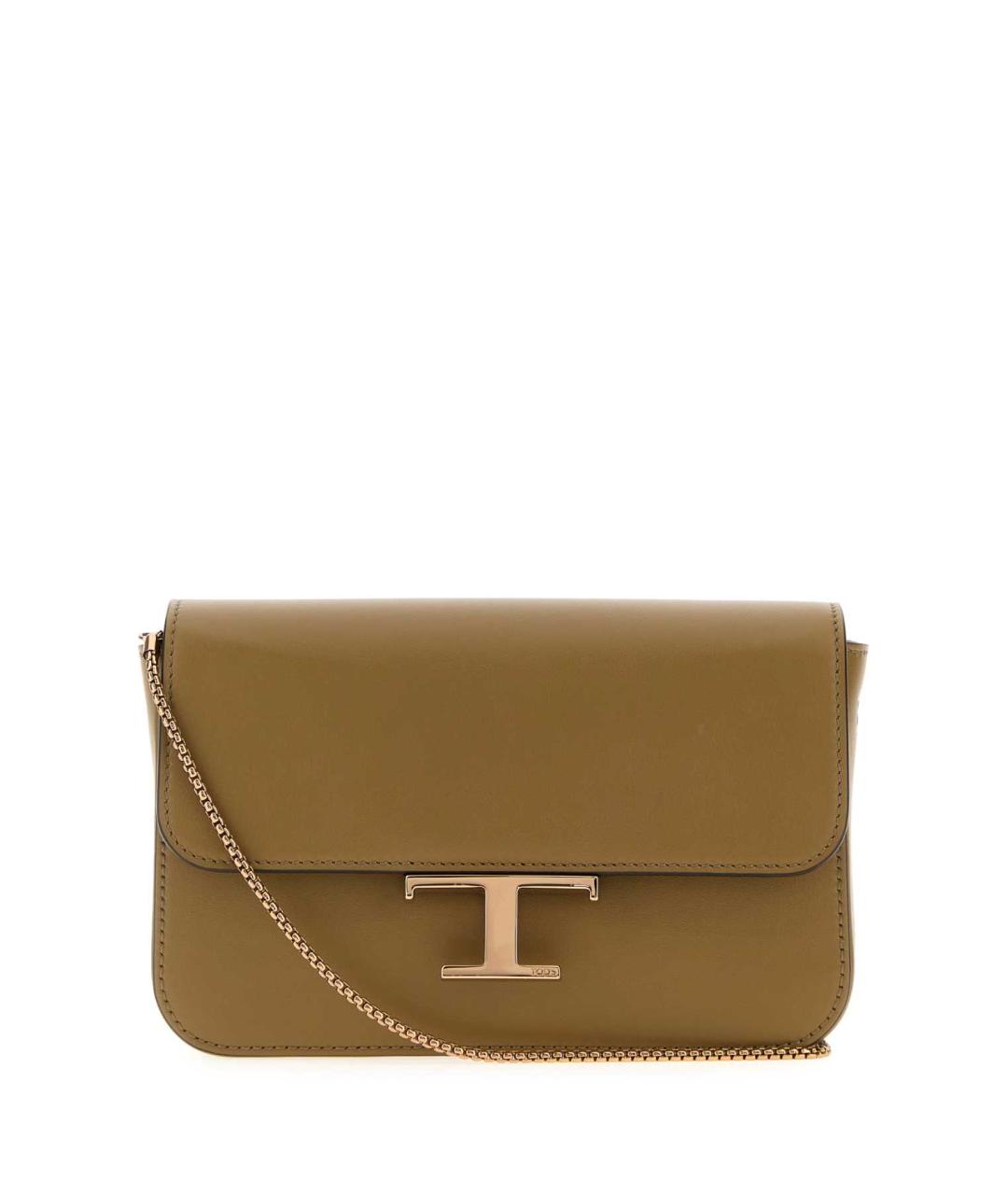 TOD'S Зеленая кожаная сумка через плечо, фото 1
