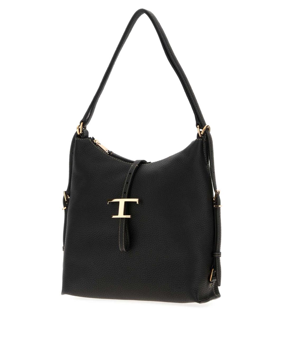 TOD'S Черная кожаная сумка тоут, фото 2