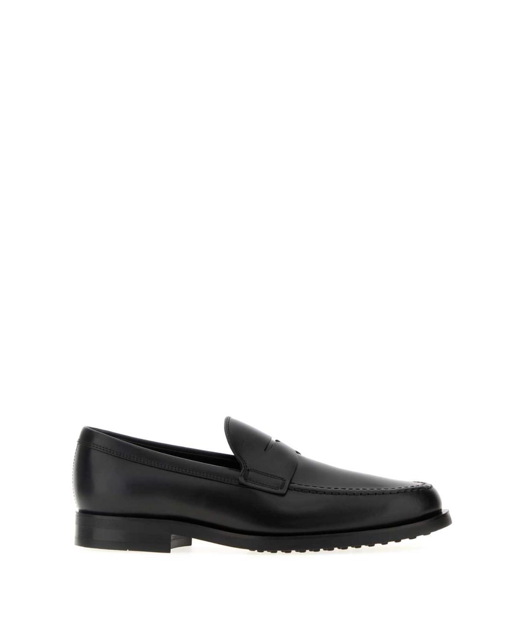 TOD'S Черные кожаные лоферы, фото 1