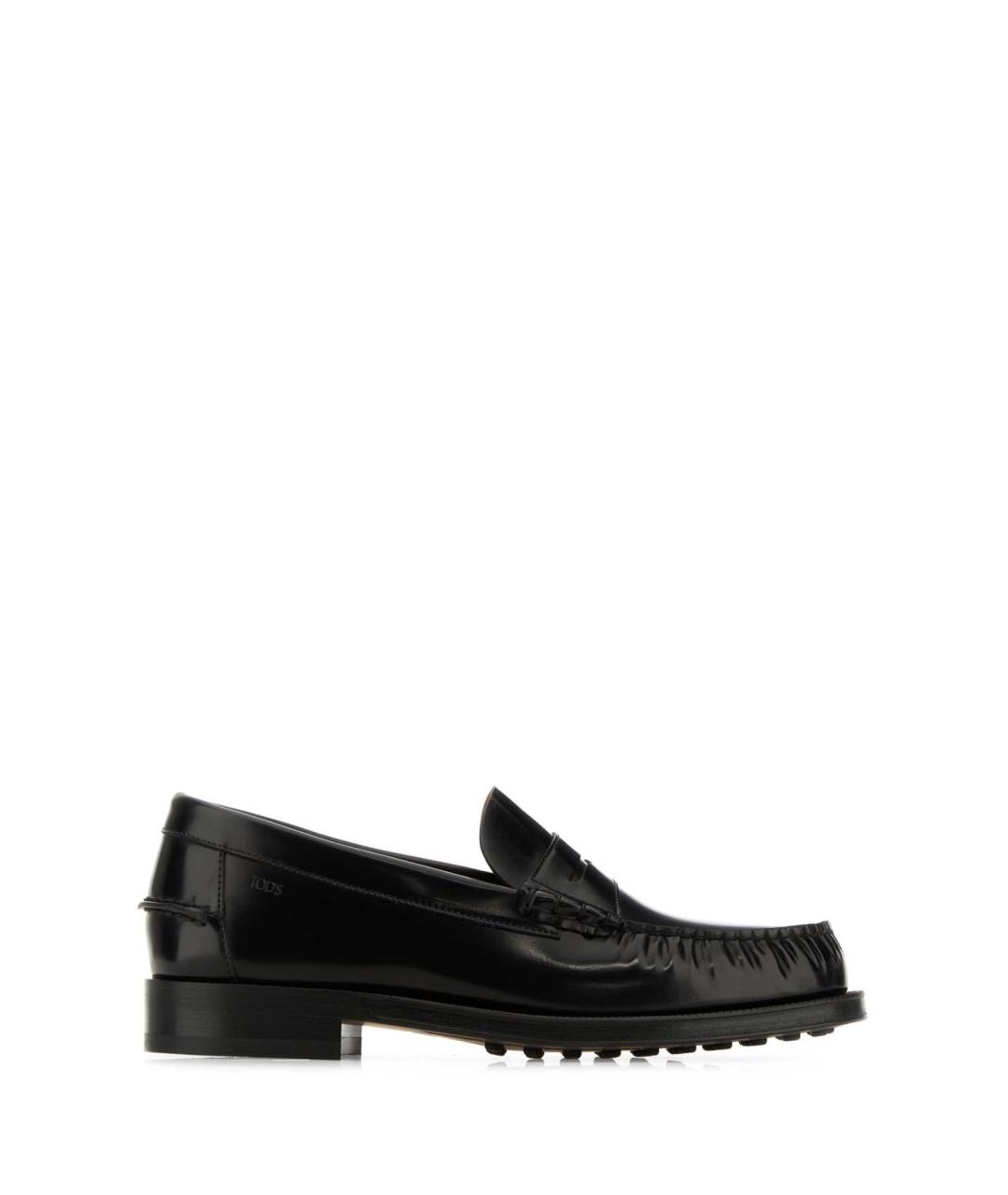 TOD'S Черные кожаные лоферы, фото 1