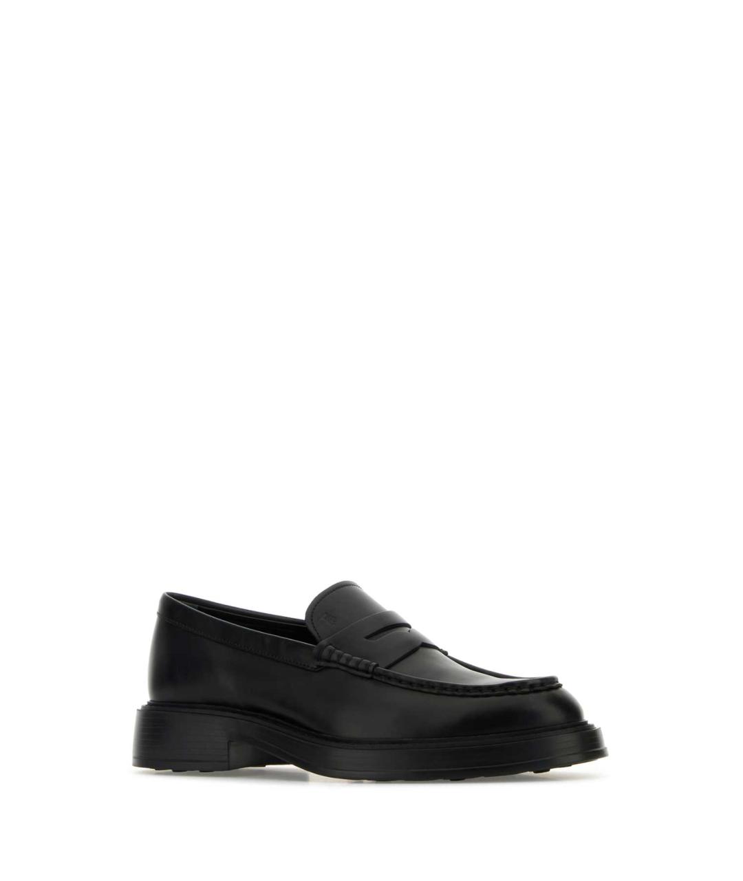 TOD'S Черные кожаные лоферы, фото 2