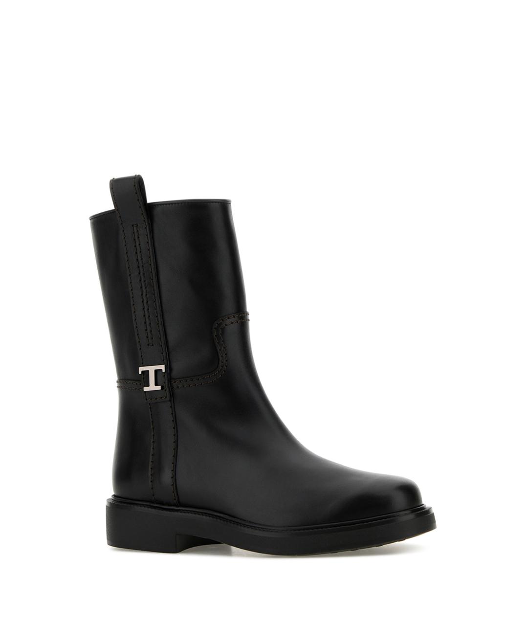 TOD'S Черные кожаные ботинки, фото 2