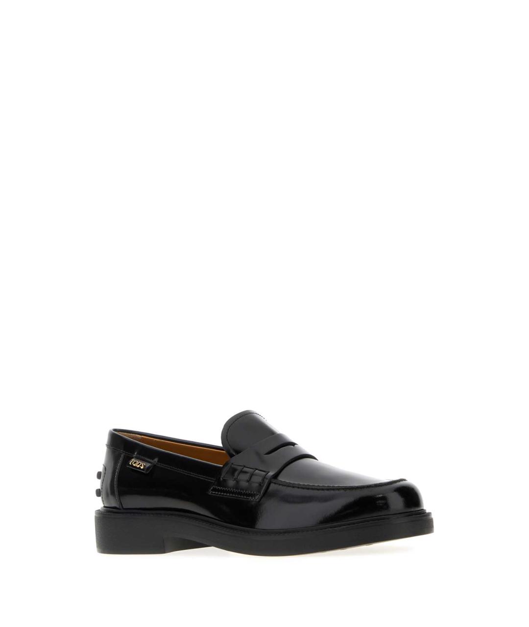 TOD'S Черные кожаные лоферы, фото 2