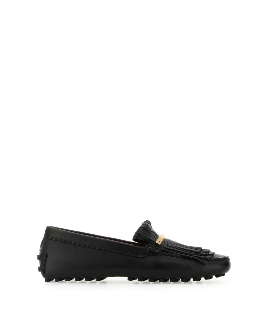 TOD'S Черные кожаные лоферы, фото 1
