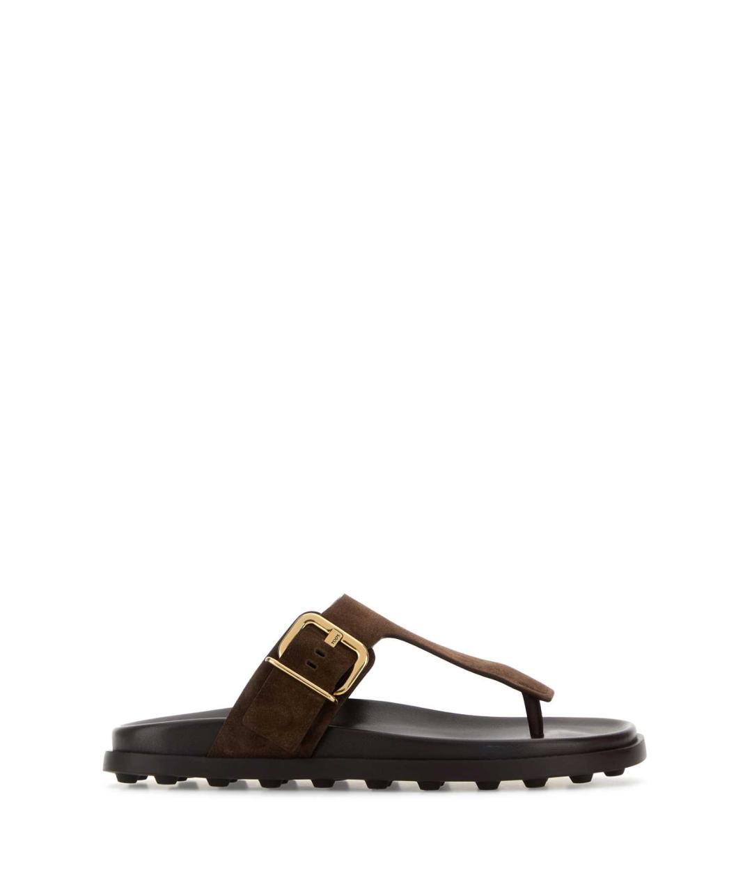 TOD'S Коричневые замшевые сандалии, фото 1