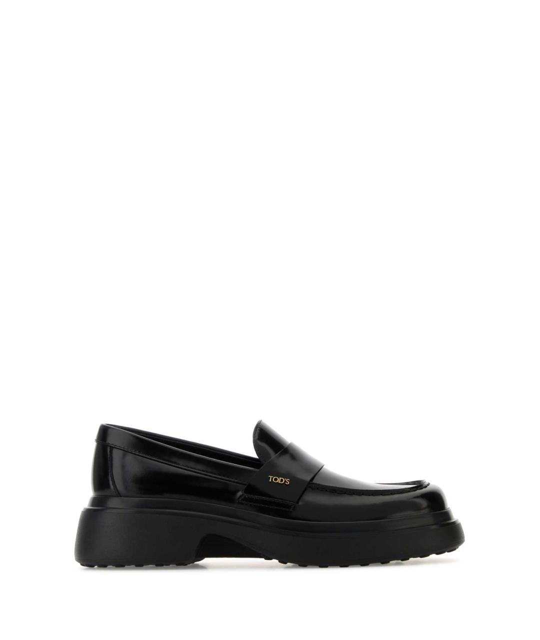 TOD'S Черные кожаные лоферы, фото 1