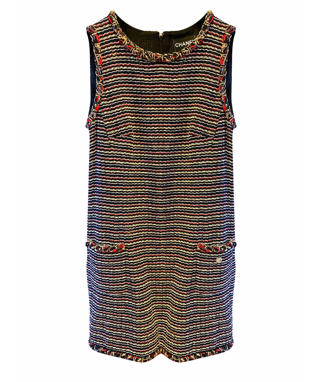 CHANEL PRE-OWNED Мульти твидовое коктейльное платье, фото 1
