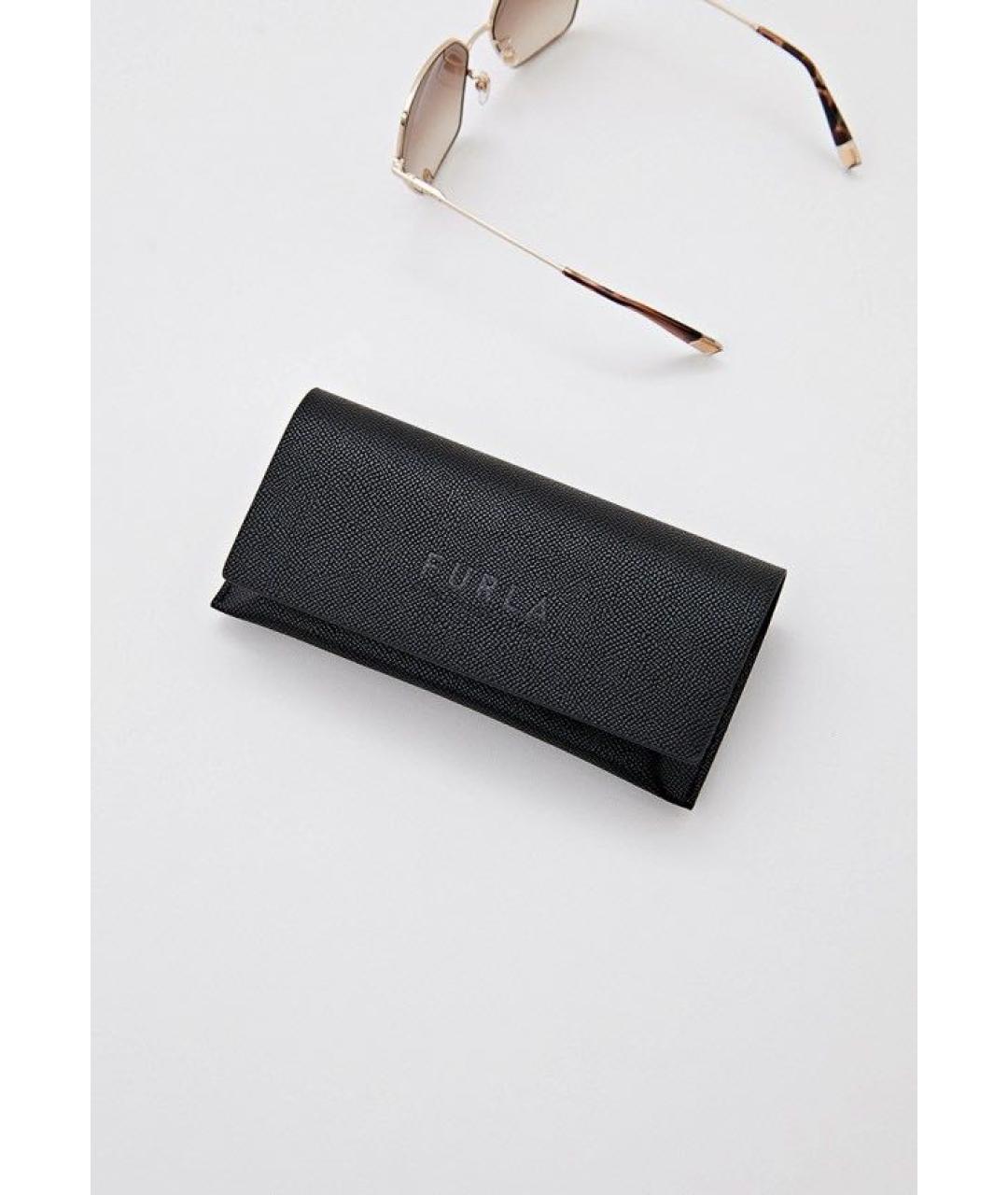 FURLA Золотые металлические солнцезащитные очки, фото 4