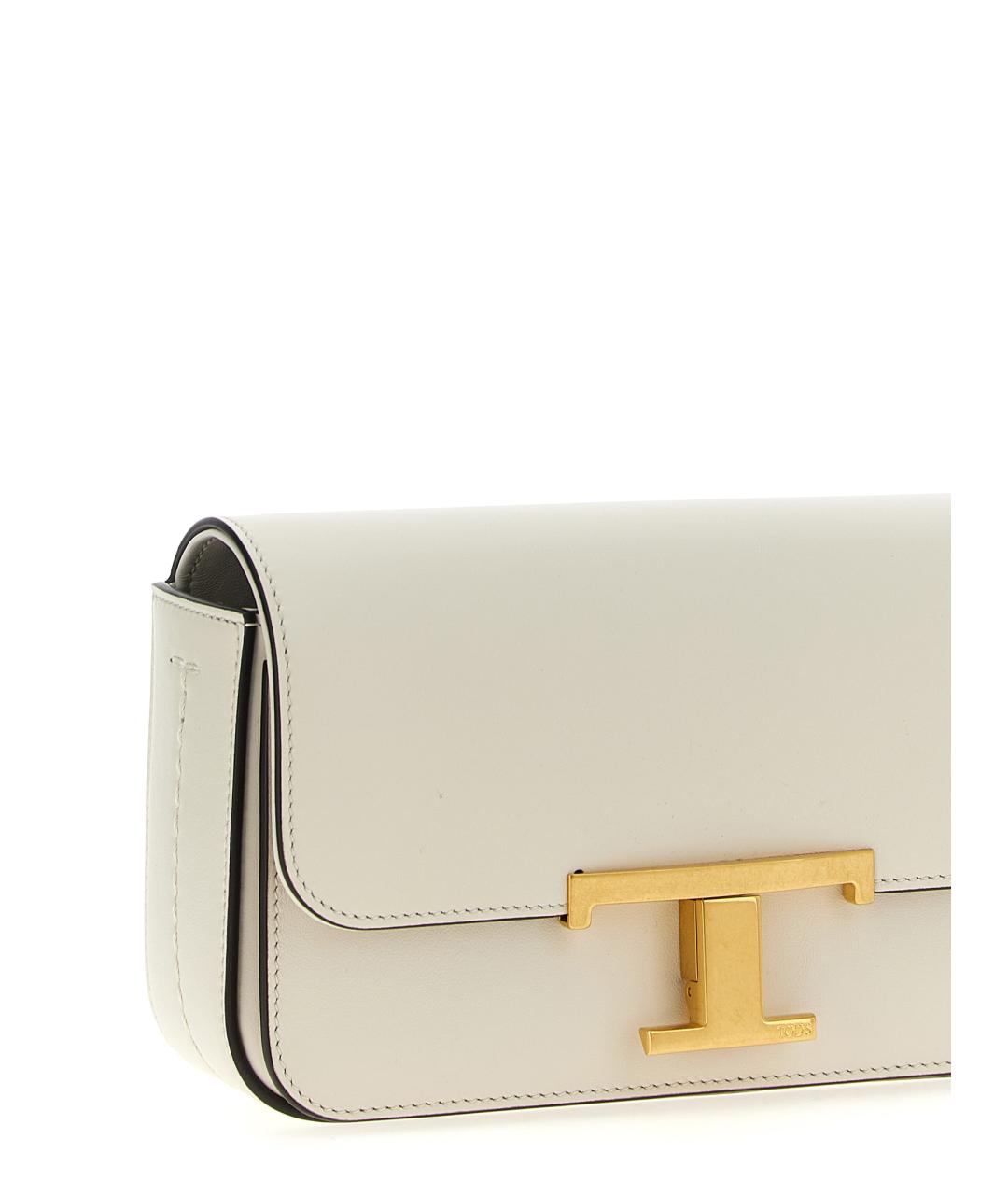 TOD'S Бежевая кожаная сумка через плечо, фото 3