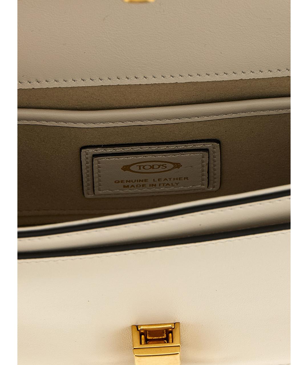 TOD'S Бежевая кожаная сумка через плечо, фото 4