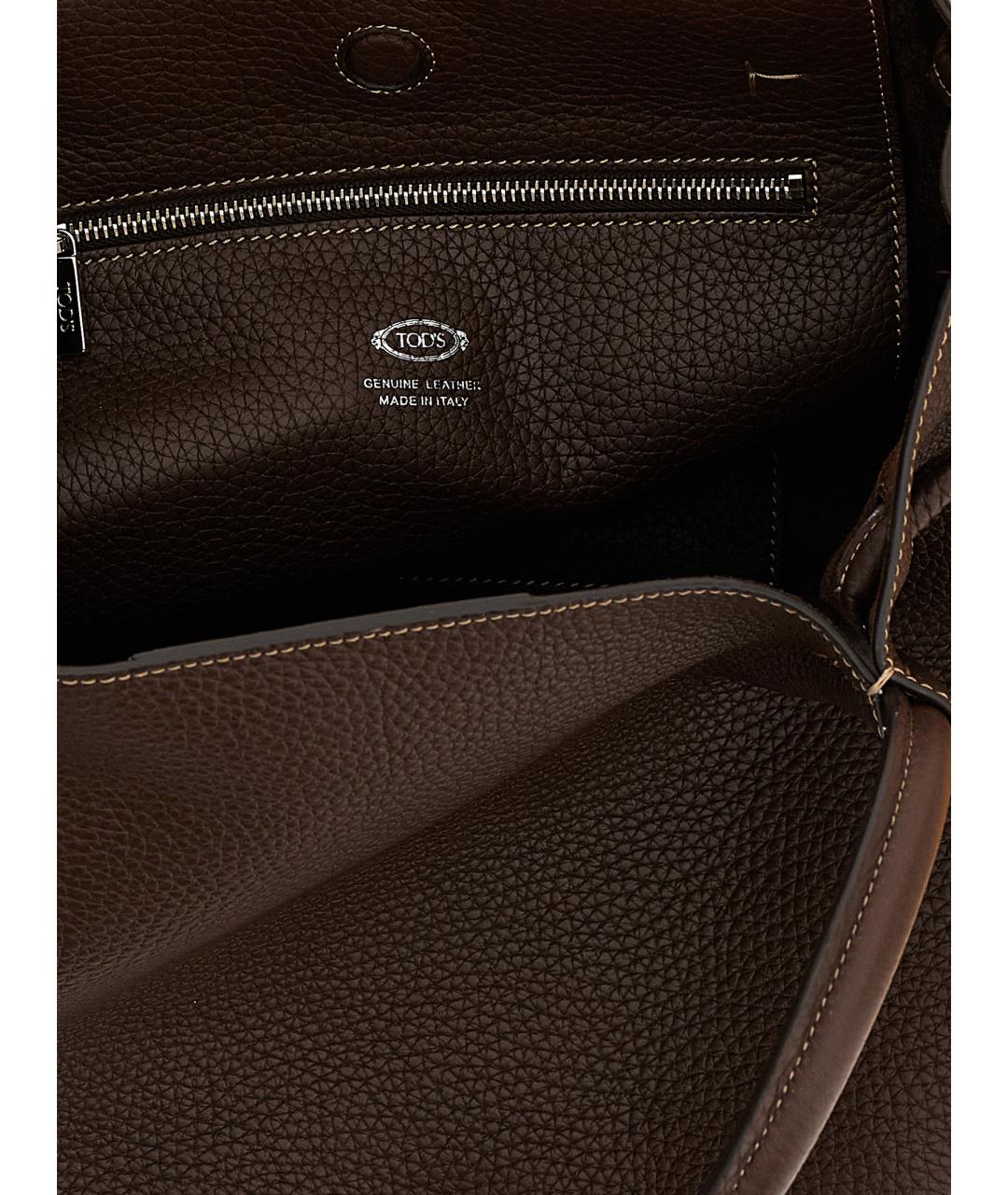 TOD'S Коричневая кожаная сумка тоут, фото 4