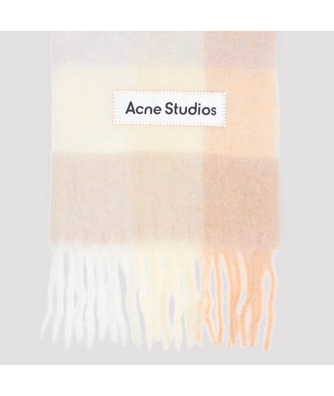 ACNE STUDIOS Бежевый шерстяной шарф, фото 2