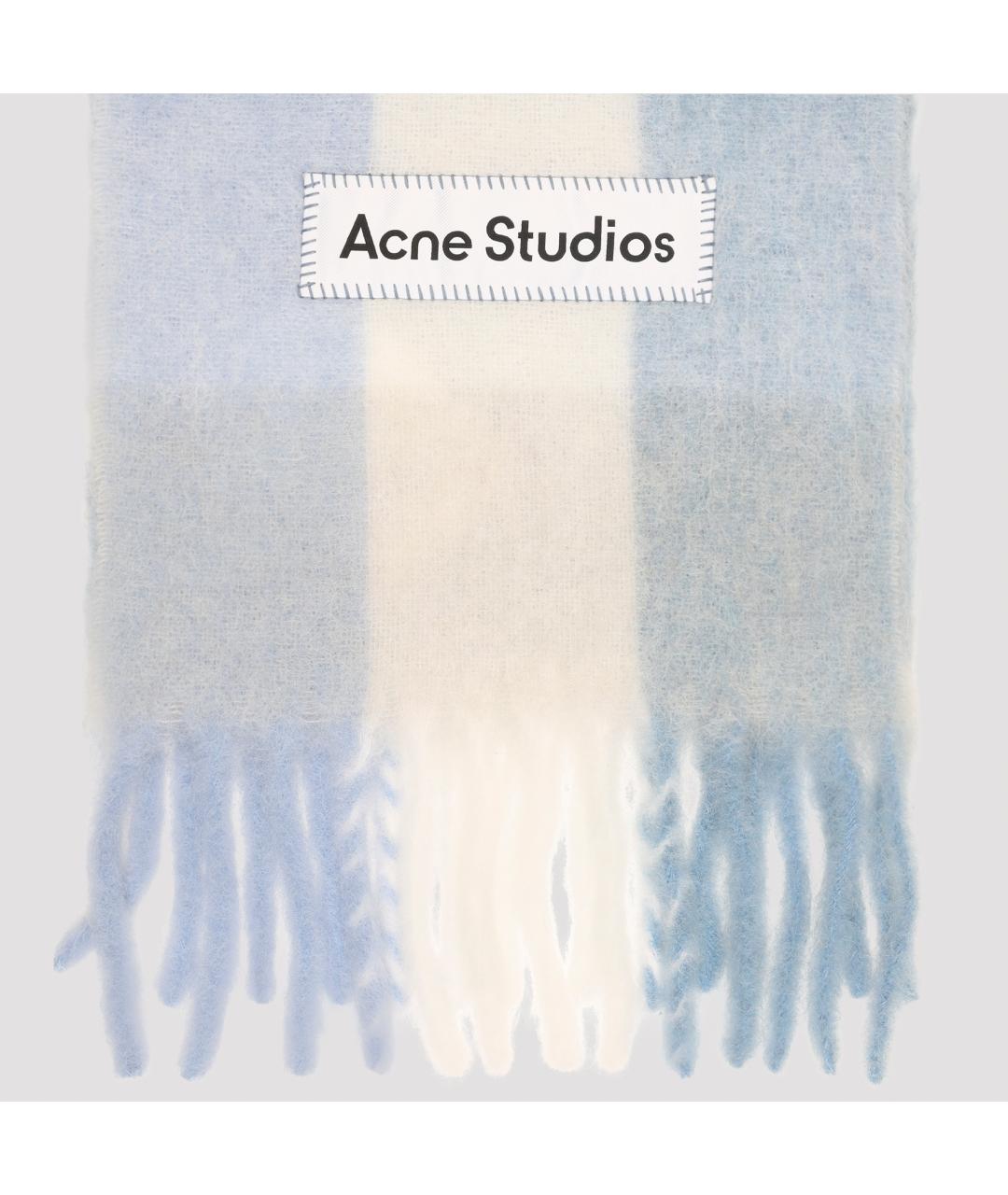 ACNE STUDIOS Голубой шерстяной шарф, фото 2