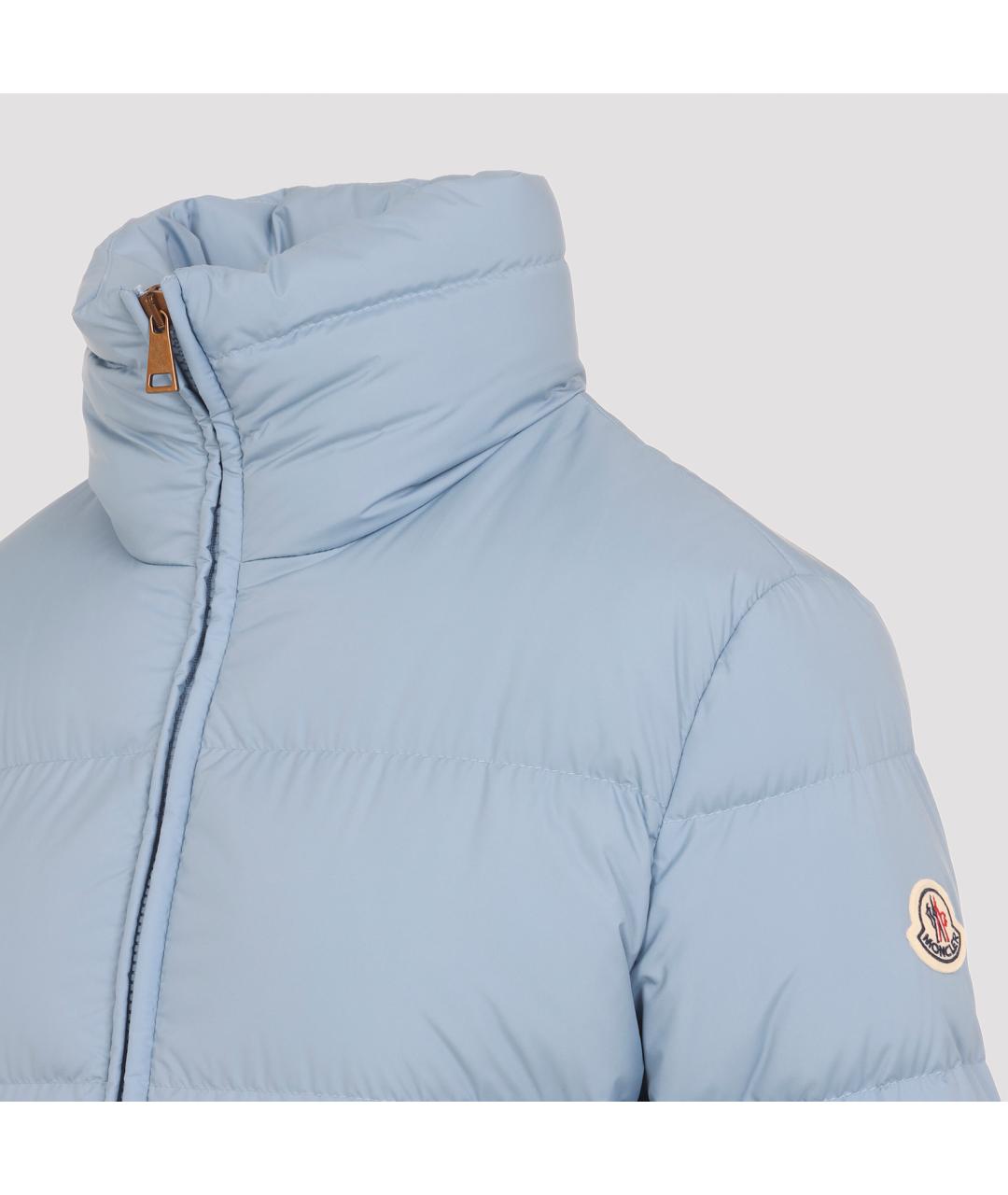 MONCLER Голубой полиэстеровый пуховик, фото 4