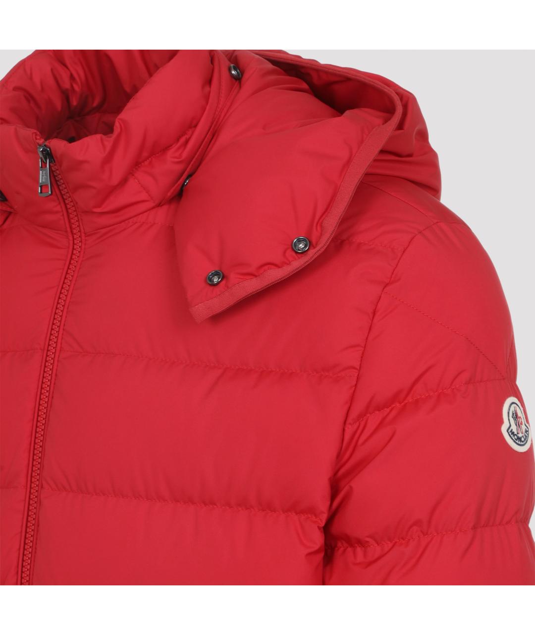 MONCLER Красный полиэстеровый пуховик, фото 4