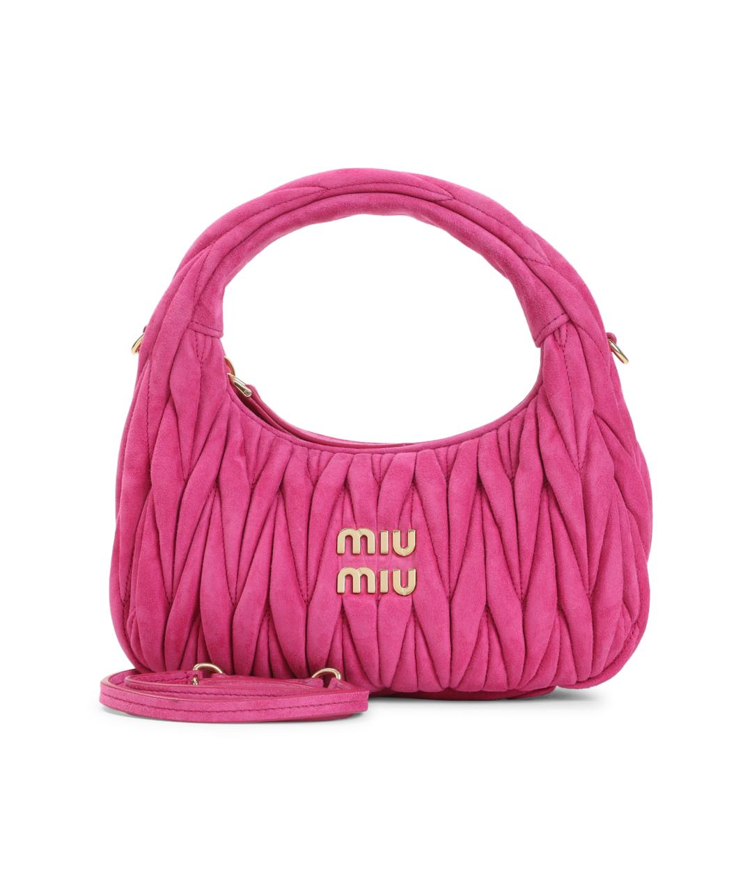 MIU MIU Розовая замшевая сумка через плечо, фото 1
