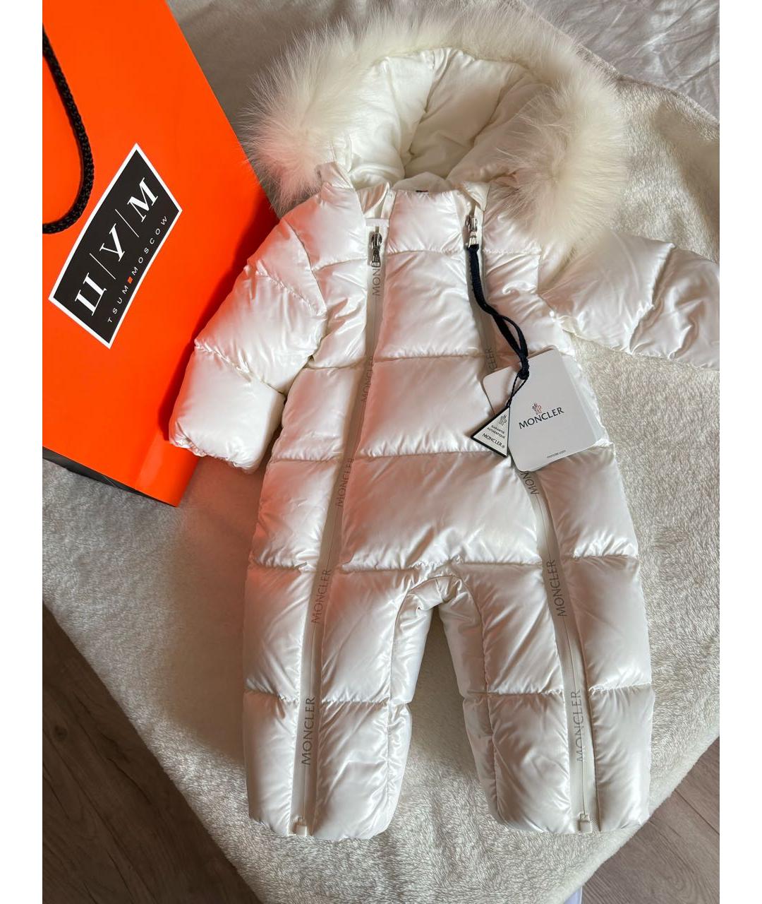 MONCLER KIDS Белый комбинезон, фото 6