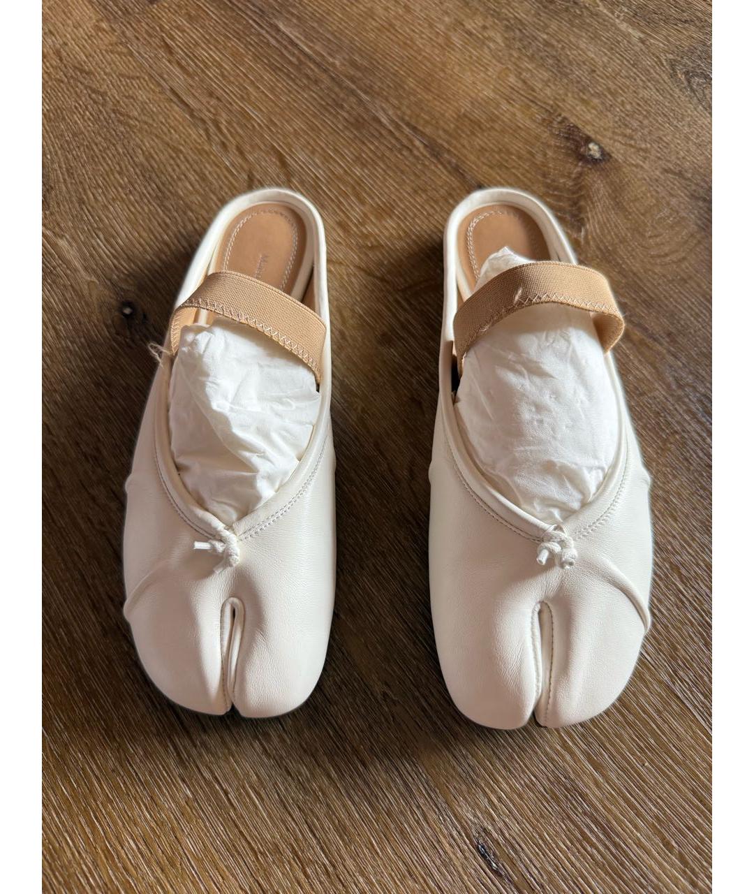 MAISON MARGIELA Белые кожаные мюли, фото 2
